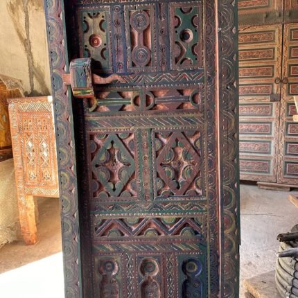 Antique Moroccan Handmade Door with Knobs