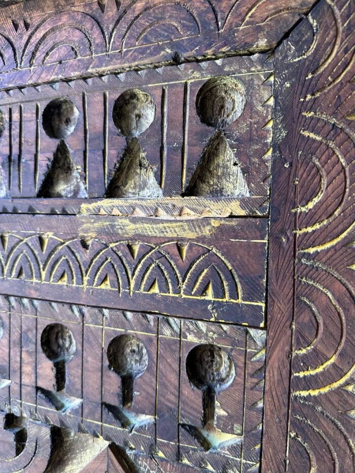 Vintage Door With Knob, Custom Moroccan Moorish Wooden Door – Authentic Home Decor