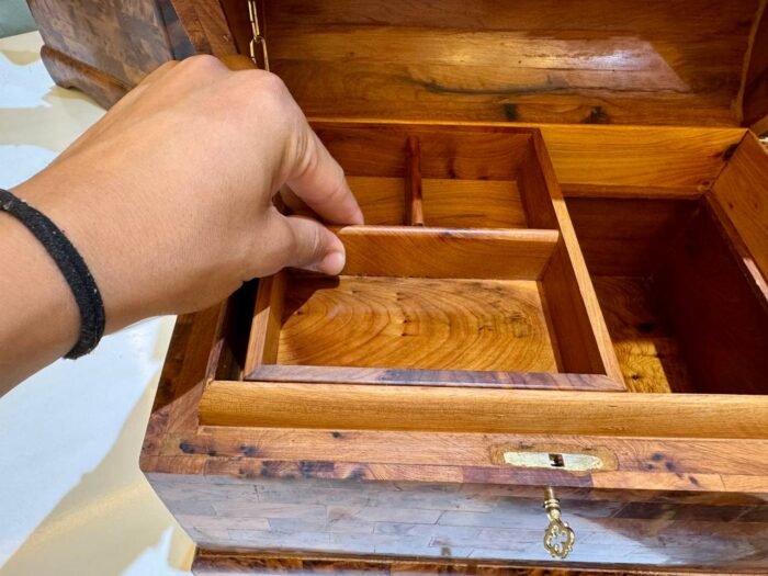 Mexican Wooden Box, Thuya Wood Organizer with Key – Authentic Home Decor