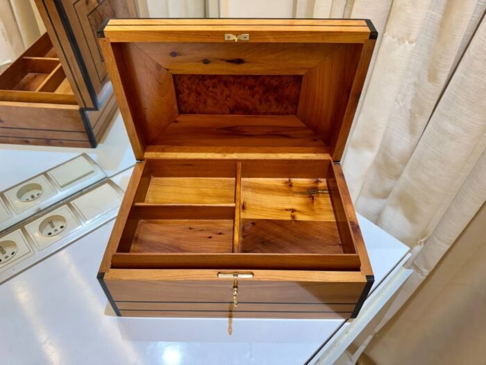 Wooden Box With Lid, Lockable Thuya Wood Organizer – Authentic Home Decor