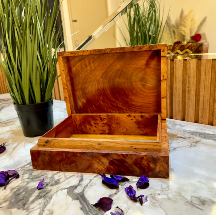 wooden burl Jewelry Box organizer Wedding gift idea decorative box – Authentic Home Decor