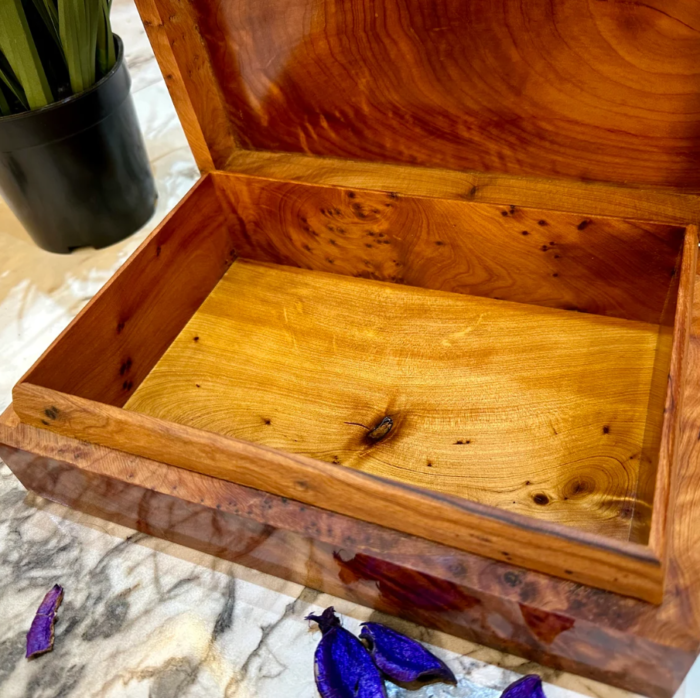 wooden burl Jewelry Box organizer Wedding gift idea decorative box – Authentic Home Decor