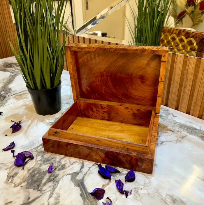 wooden burl Jewelry Box organizer Wedding gift idea decorative box – Authentic Home Decor