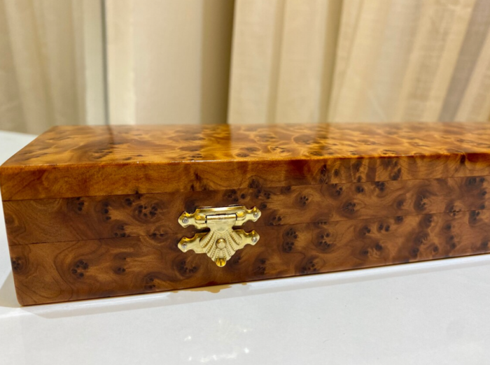 Handcrafted Thuya Wood Decorative Box Elegant and Secure – Authentic Home Decor