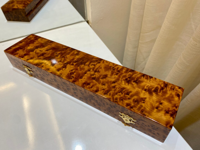 Handcrafted Thuya Wood Decorative Box Elegant and Secure – Authentic Home Decor