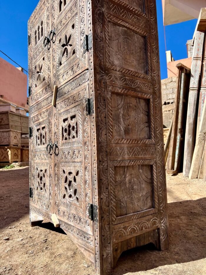 Handcrafted Moroccan Wood Cabinet – Authentic Home Decor