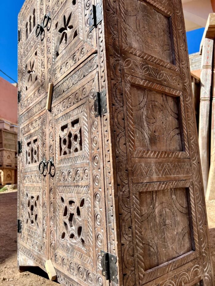 Handcrafted Moroccan Wood Cabinet – Authentic Home Decor