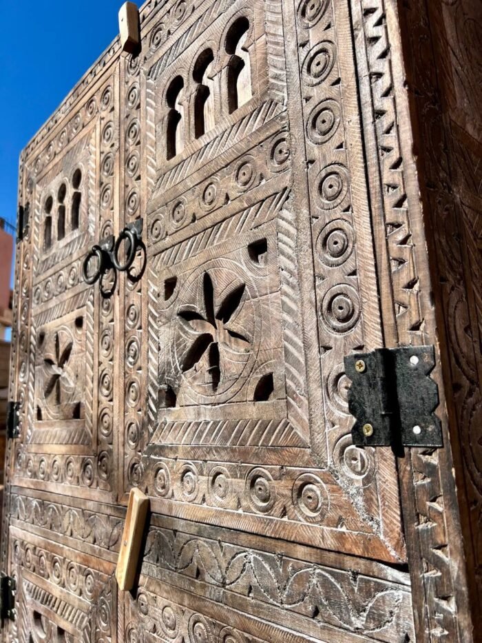 Handcrafted Moroccan Wood Cabinet – Authentic Home Decor