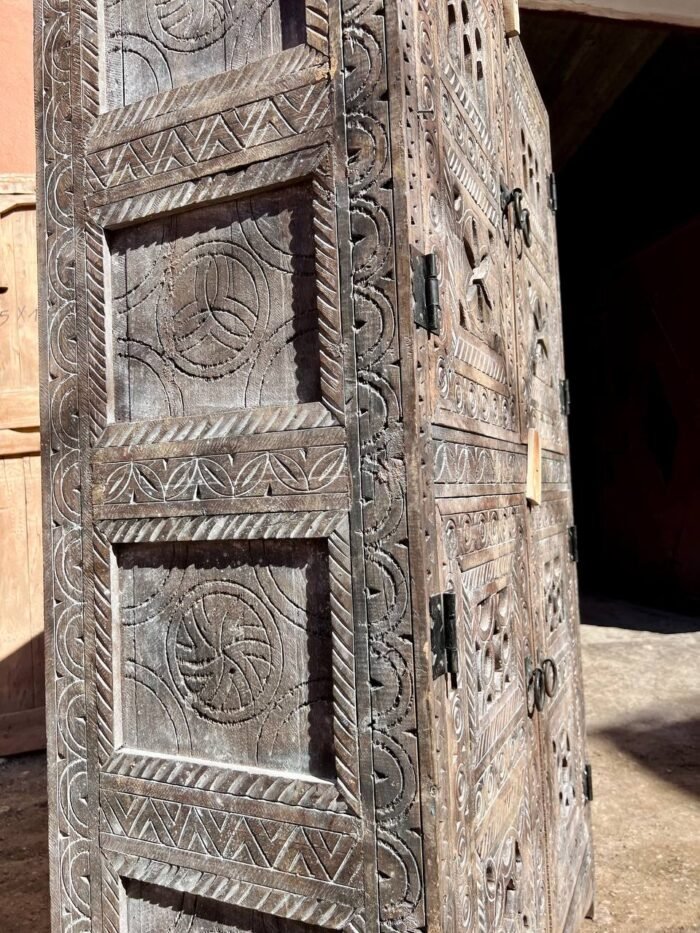 Handcrafted Moroccan Wood Cabinet – Authentic Home Decor