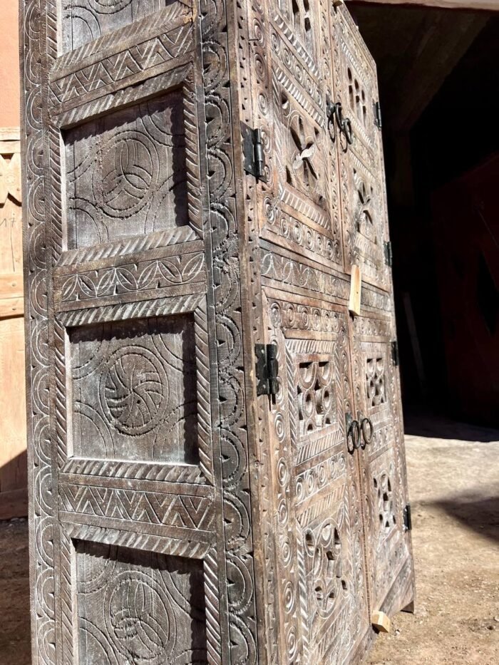 Handcrafted Moroccan Wood Cabinet – Authentic Home Decor