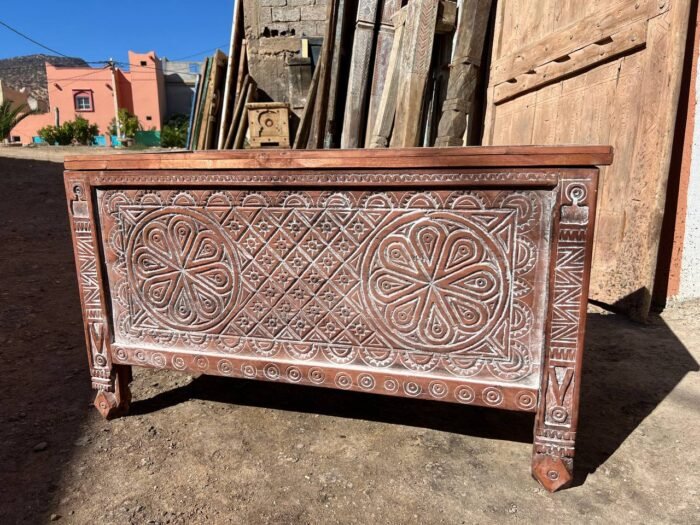 Handmade Berber Storage , Custom Moroccan Wood Cabinet , Elegant Rustic Boho Furniture – Authentic Home Decor