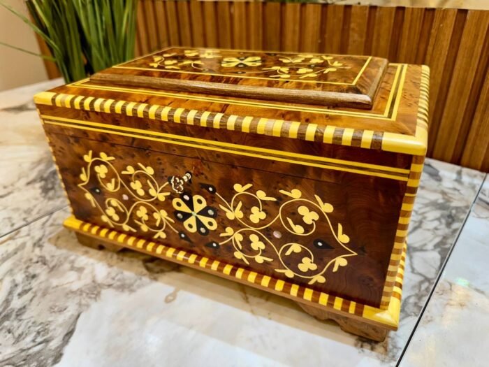 Keepsake Luxury Box Handcrafted Moroccan Thuya Burl Jewelry Box – Authentic Home Decor