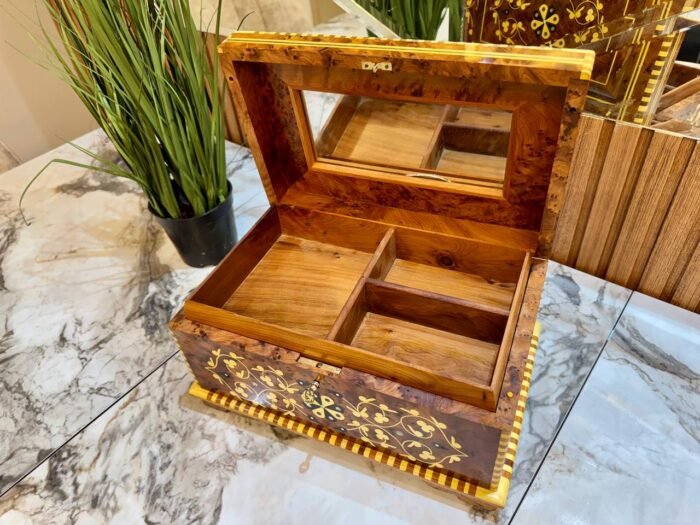 Keepsake Luxury Box Handcrafted Moroccan Thuya Burl Jewelry Box – Authentic Home Decor