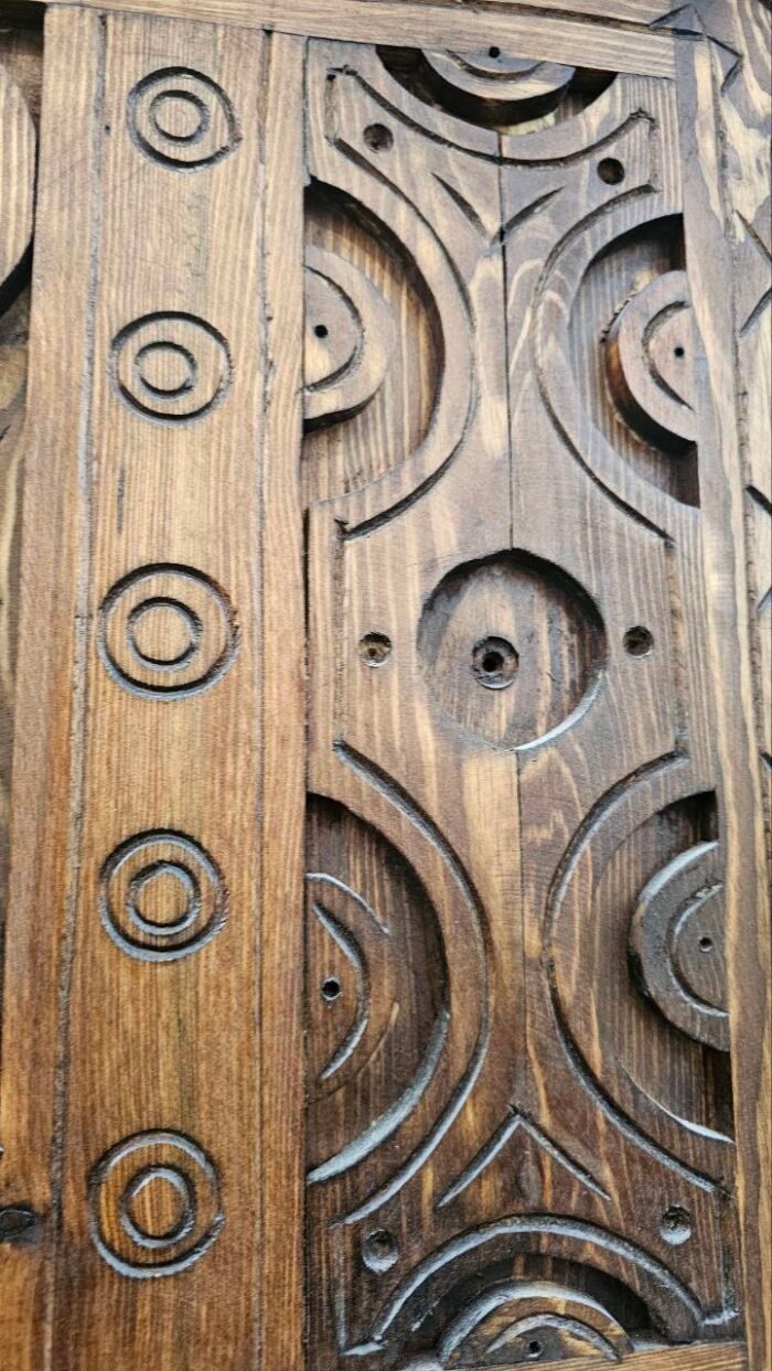 Hand Carved Moroccan Door with Knobs, Timeless Elegance for Your Space – Authentic Home Decor